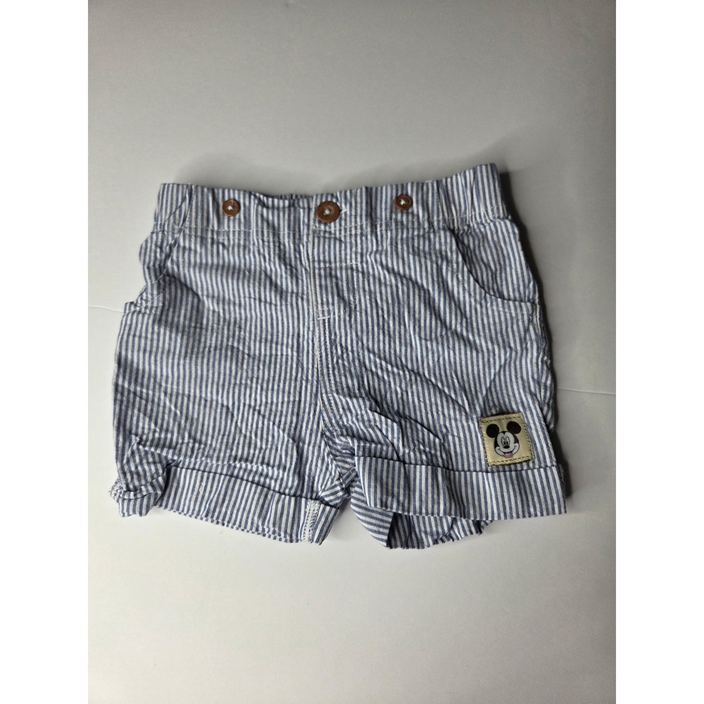 Disney Baby Mickey Mouse Blue White Striped Seersucker Shorts 05E3773MM